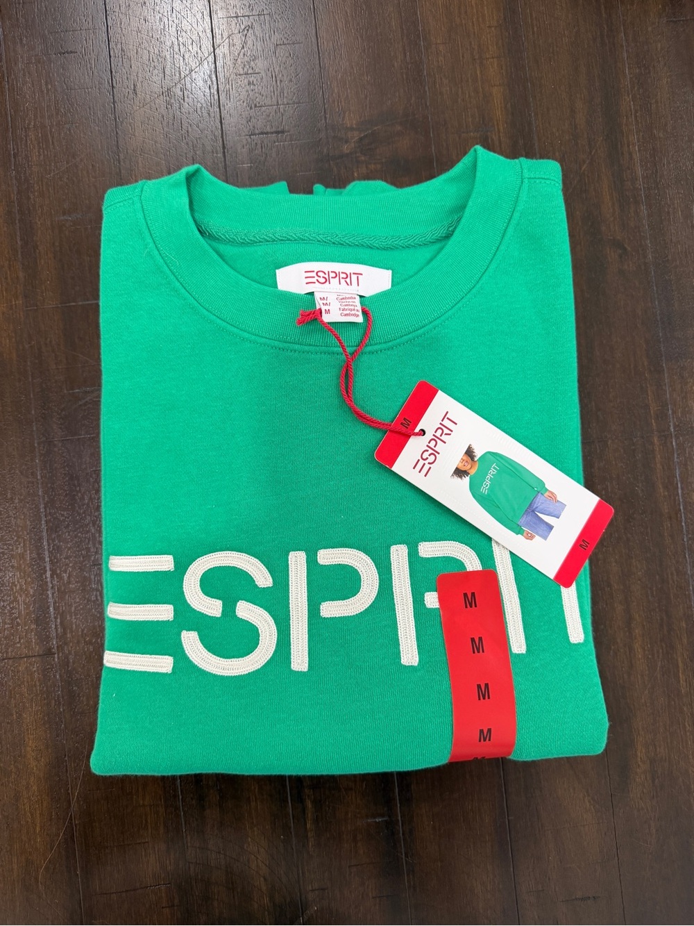 Esprit Green Logo Crewneck Sweater
